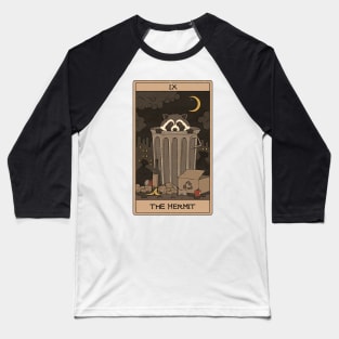 The Hermit -  Raccoons Tarot Baseball T-Shirt